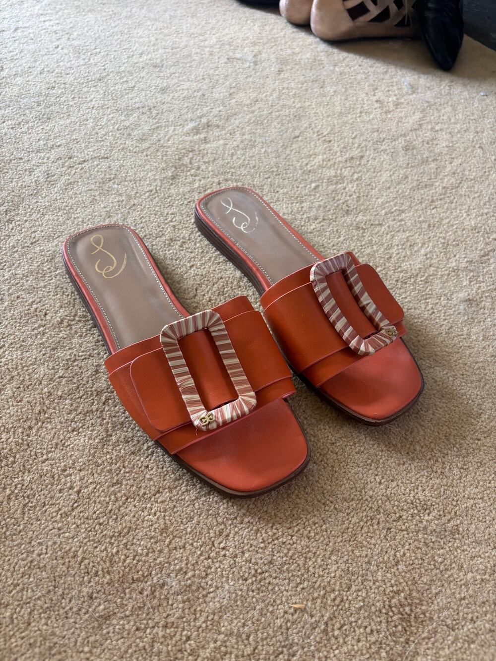 Sam Edelman Bambi Rust Orange Leather Sandals